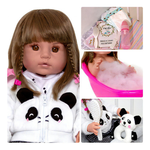 Bebe Reborn De Silicone Panda Baby Realista Linda Npk Doll