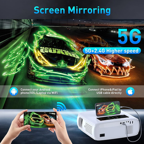 Imagen 2 de 8 de Proyector Groview 9500l 1080p, Wifi Bluetooth 5.0, 4k Videos