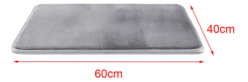 Alfombra De Baño De Terciopelo Absorbente Gris 40x60cm