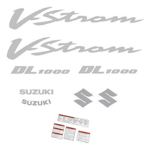 Adesivo Suzuki Vstrom Dl1000 Kit Completo Resinado Preta