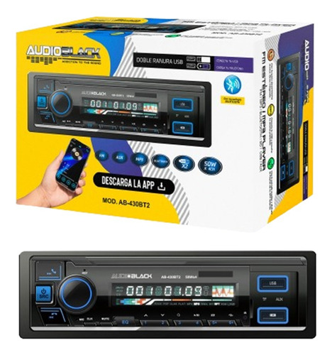 Auto Estereo Bluetooth Usbx2 Aux Fm Audio Black Ab430bt2