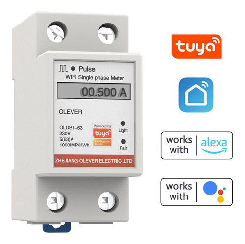 Medidor Eléctrico Wifi Tuya Meter Consumo Corriente Potencia