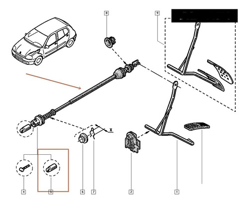 Cable Acelerador Renault Kangoo Clio 2 K4m Original