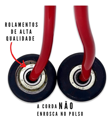 Imagem 2 de 7 de Corda De Pular Com Rolamento Ajustável Vermelha Envio Já