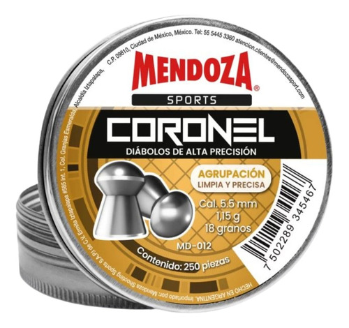 Diábolos Mendoza Coronel Md-012 Punta Domo 5.5mm 250 Pz