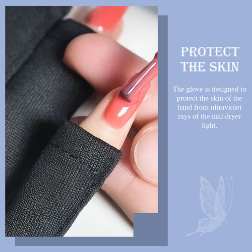 2 Pares De Prácticos Guantes Con Protección Uv Para Manicura