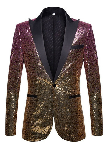 Trajes Blazer Con Lentejuelas Multicolor Para Caballeros