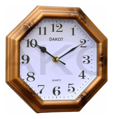 Reloj De Pared Dakot Pp72  Color Madera Octogonal- Taggeshop