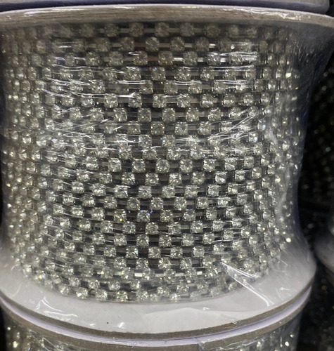 Corrente De Strass Ss22 - 125 Metros - Cor Prata