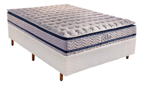 Cama Box Casal: Colchão Molas Ensacadas Paropas Blue+base