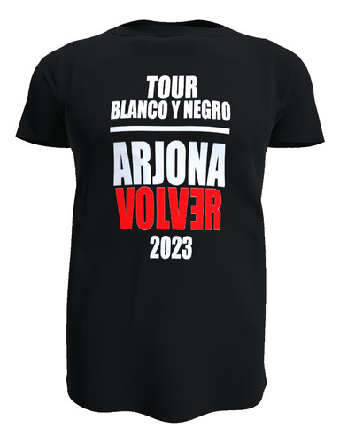 Polera Ricardo Arjona Tour Blanco Y Negro Chile 100% Algodon