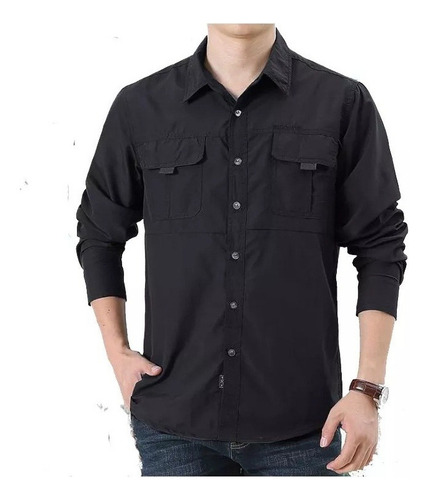 Camisa Hombre Verano Manga Larga Secado Rápido Sección