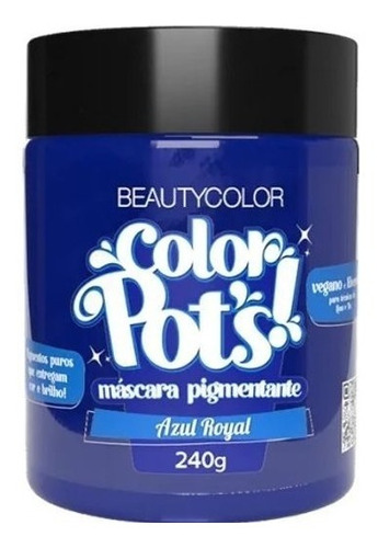  Color Pots Beauty Color Azul Royal Máscara Pigmentante 240g