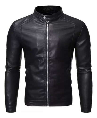 Chaqueta De Cuero Para Motociclista De Corte Entallado Para Hombre