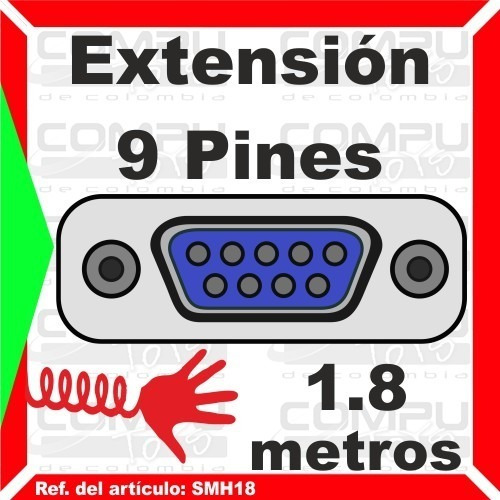 Imagen 5 de 6 de Cable Db9 Macho- Hembra 9 Pin 1.8m Ref: Smh18 Computoys Sas