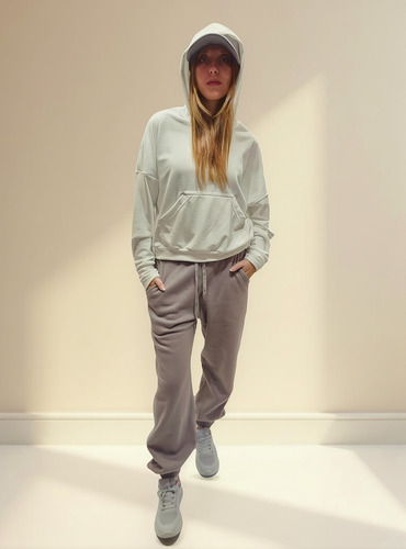 Buzo Hoodie Corto De Plush - Varios Colores