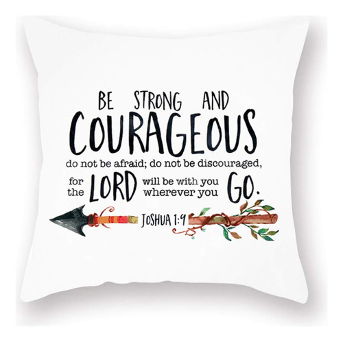 Funda Almohada Christian Bible Joshua 1 9 Cotizacion Super X