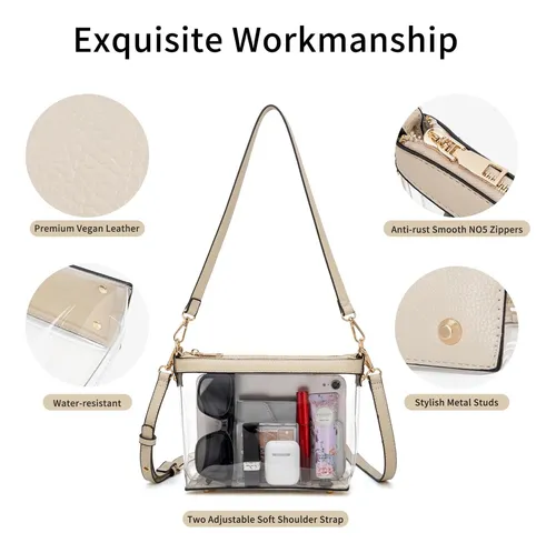 Y&r Direct Bolso Bandolera Transparente 3 En 1 Con Y Ribete
