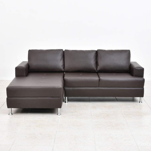 Imagen 1 de 5 de Sofa Modular En L Boris Izquierdo Eco Cafe Y Negro