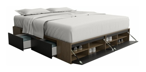 Box De Cama Cajonera Zapatero 6444 King 180x200 Base Sommier