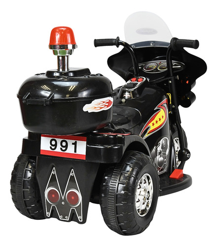 Moto Montable Eléctrica Para Niños Luces Y Sonido Bateria 6v Negro