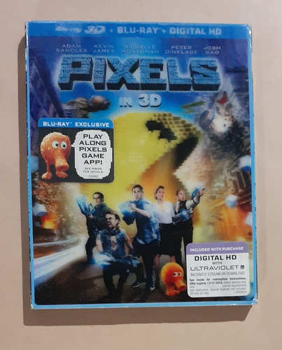 Pixels ( Pixeles - 2015) Slipcover Blu-ray 3d + 2d Original