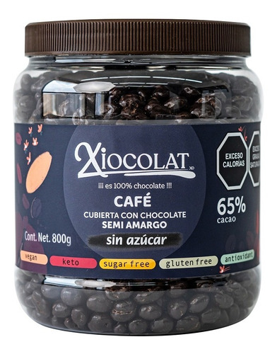 Cafe Con Chocolate Sin Azucar 65% Cacao (3 Vitroleros)