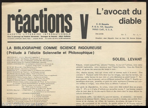 Revista / Réactions No. 5 ( Suiza, 1967 ) F. Dürrenmatt