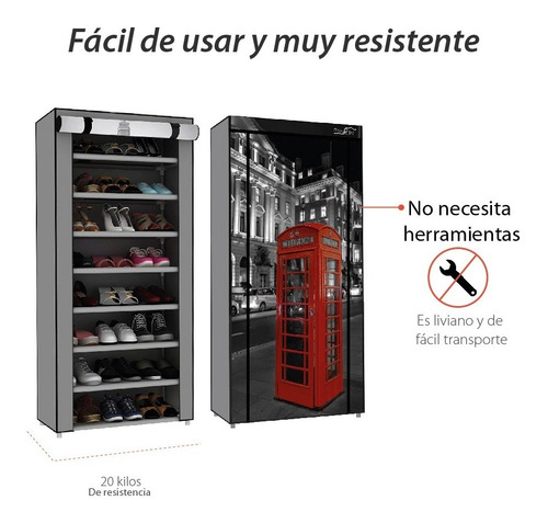 Zapatera Closet Organizador De Zapatos 8 Niveles 24 Zapatos