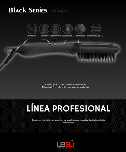 Cepillo Alisador Para Cabello Profesional Ionico