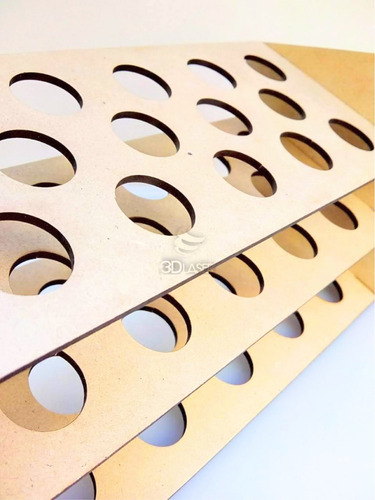 Imagen 2 de 3 de Porta Tubos De Ensayo - Mdf / Fibrofacil