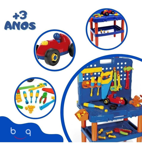 Imagem 3 de 5 de Bancada De Ferramentas Didática Brinquedo Infantil 45 Peças