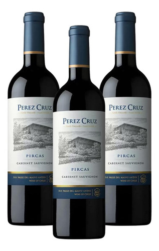 Vinho Perez Cruz Pircas Cabernet Sauvignon 750 Ml Kit 03 Un