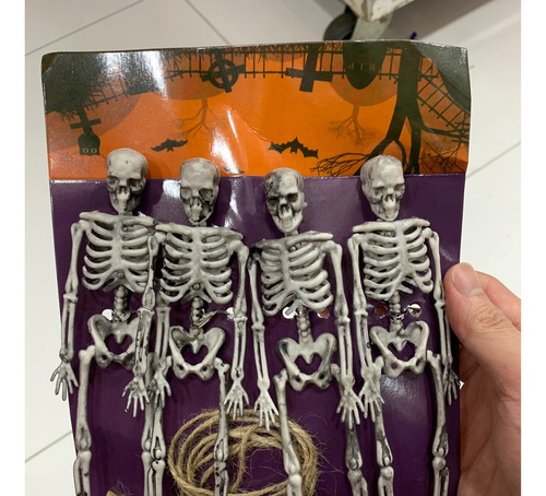 Kit Com 04 Esqueletos Plásticos Enfeite Halloween Ga2900