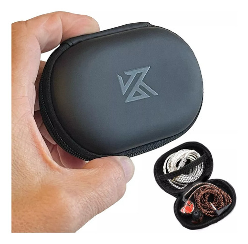 Estuche Funda De Auriculares Kz Audio Semirigido Oval Case Negro