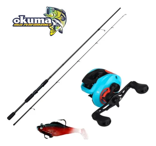 comprar Kit De Pesca Okuma Caña + Reel Rotativo + Señuelo Bentancor