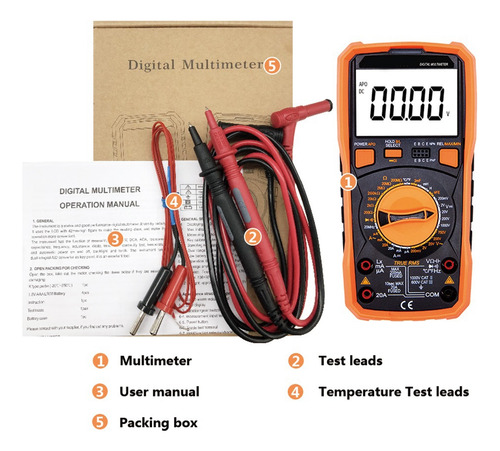 Multímetro Digital 9808+ Inductor 20h Alta Precisión 2000uf