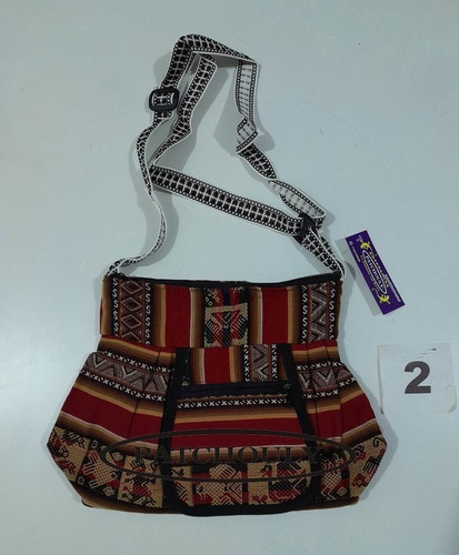 Imagen 2 de 7 de Cartera Morral Bolso Bandolera Aguayo Artesanal Oval Chico