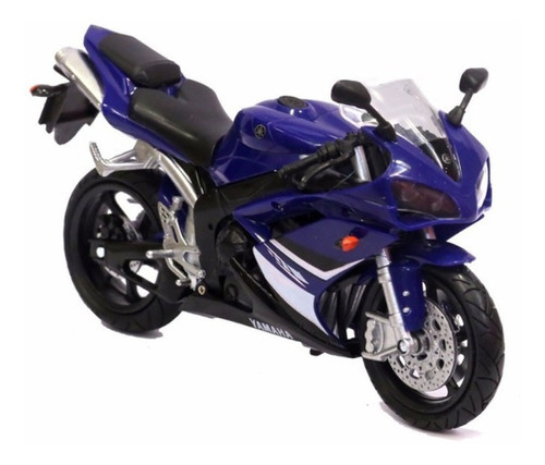 Miniatura azul Yamaha Yzf-R1 Moto R1 2008 New Ray 1:12 17 cm
