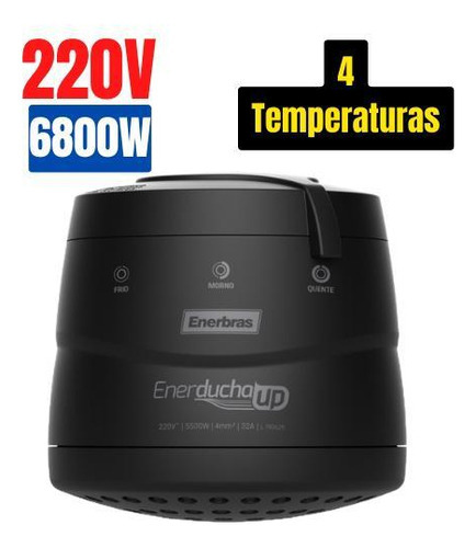 Enerducha Up 4 Temperaturas 6800w 220v Preto - Enerbras Potência 6800 W