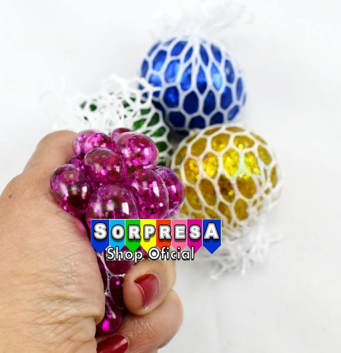48 Pelotas Squishy Glitter Juguete Piñata Bolo Fiesta Cumple
