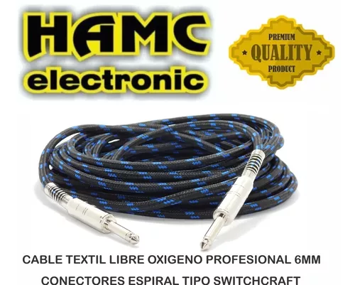 Cable Para Guitarra Electrica Plug Hamc 2 Metros Profesional