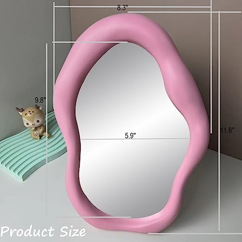 Espejo De Maquillaje De Sobremesa Rosa, Espejo De Tocador Co