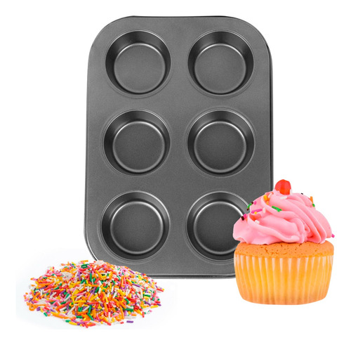 Molde De Teflon Muffins X6 Cupcakes Antiadherente 26.5*18cm