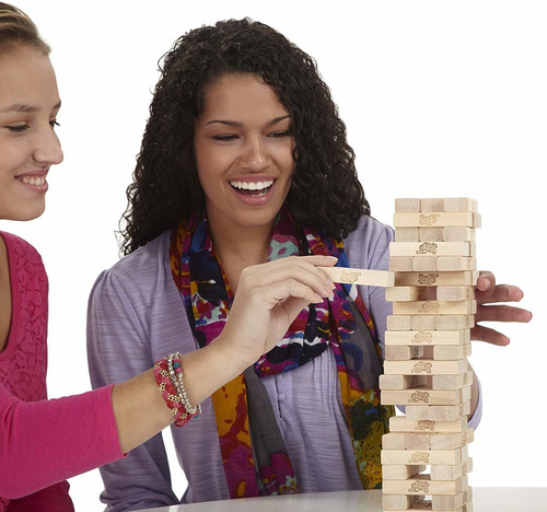 Imagen 10 de 10 de Juego de mesa Hasbro A2120 gaming jenga clásico de madera +6 años