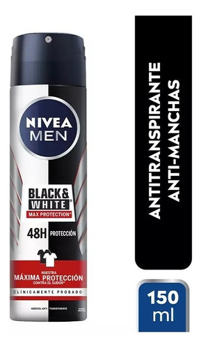 Nivea Desodorante Spray Invisible Black & White Max 150ml