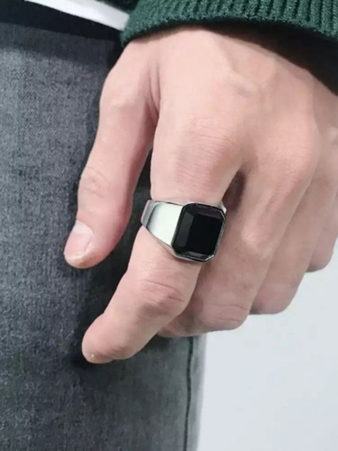 Anillo En Acero Quirúrgico De Mesa Anillos Hombres Gemas
