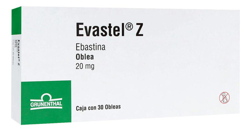 Evastel Z Obleas 20 Mg, 30 Obleas