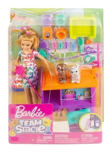 Boneca Barbie Team Stacie E Pets Mattel 