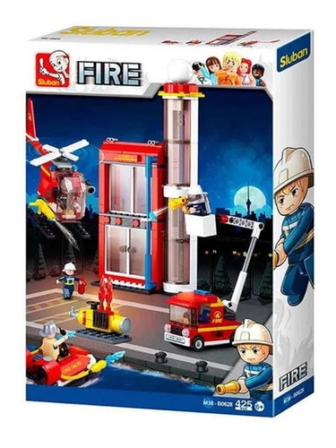 Meninos Blocos De Montar Torre De Bombeiro Multikids - Br825